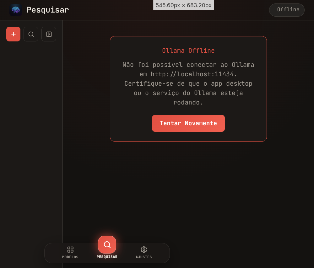Chat · sem modelo conectado · janela nativa